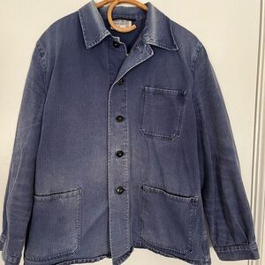 Vintage French Herringbone Workwear Chore Jacket M/L